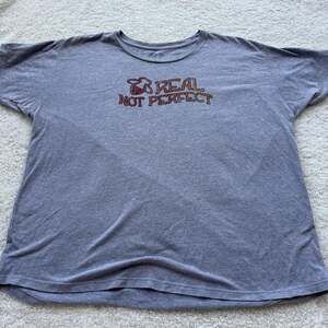 Bee Attitudes Real Not Perfect Graphic Tee, Grey Heather, Size Medium